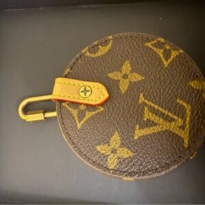 New upcycled Louis Vuitton keychain / bag charm change pouch